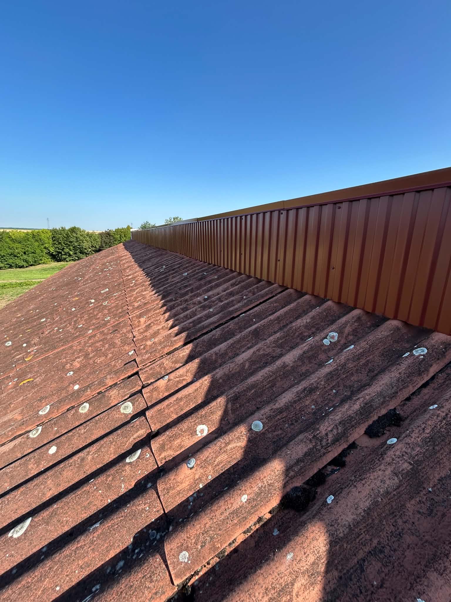 Bardage faîtage ventilé sur Poulailler